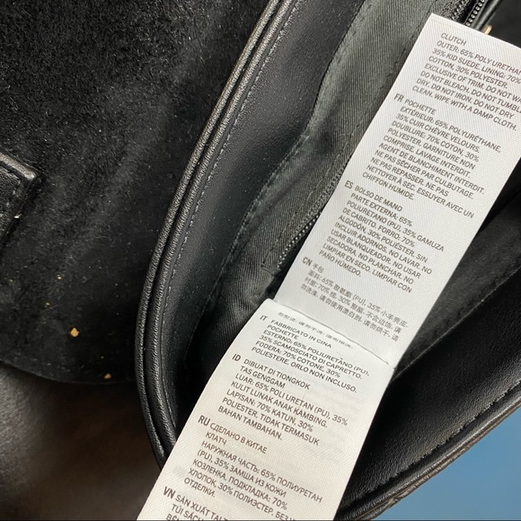 Aldo Black Suede Faux Leather Clutch Crossbody - Picture 13 of 16